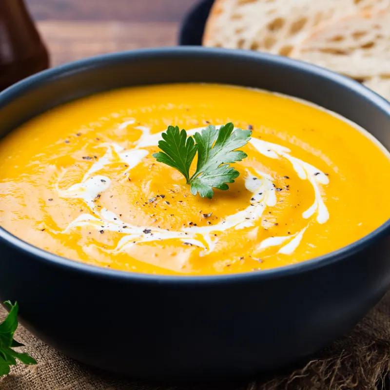 Potage de patates douces et carottes