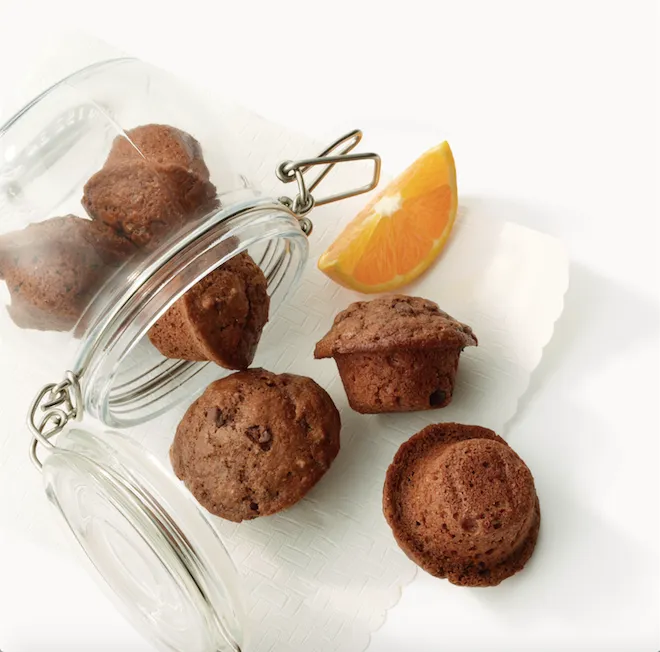 Muffins miniatures à l'orange et au chocolat noir