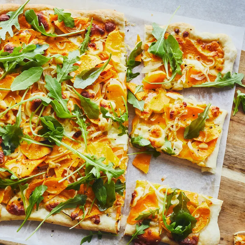 Focaccia à la courge et au fromage en grains