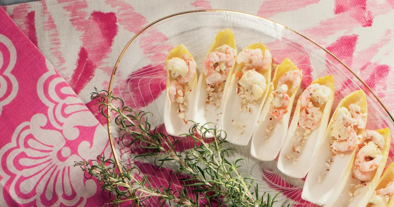 Endives, crevettes, mayo et choux-fleurs rôtis