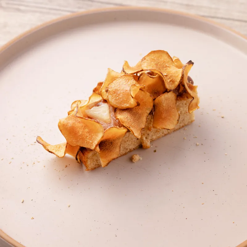 Financier aux champignons lactaires à odeur d’érable et aux topinambours