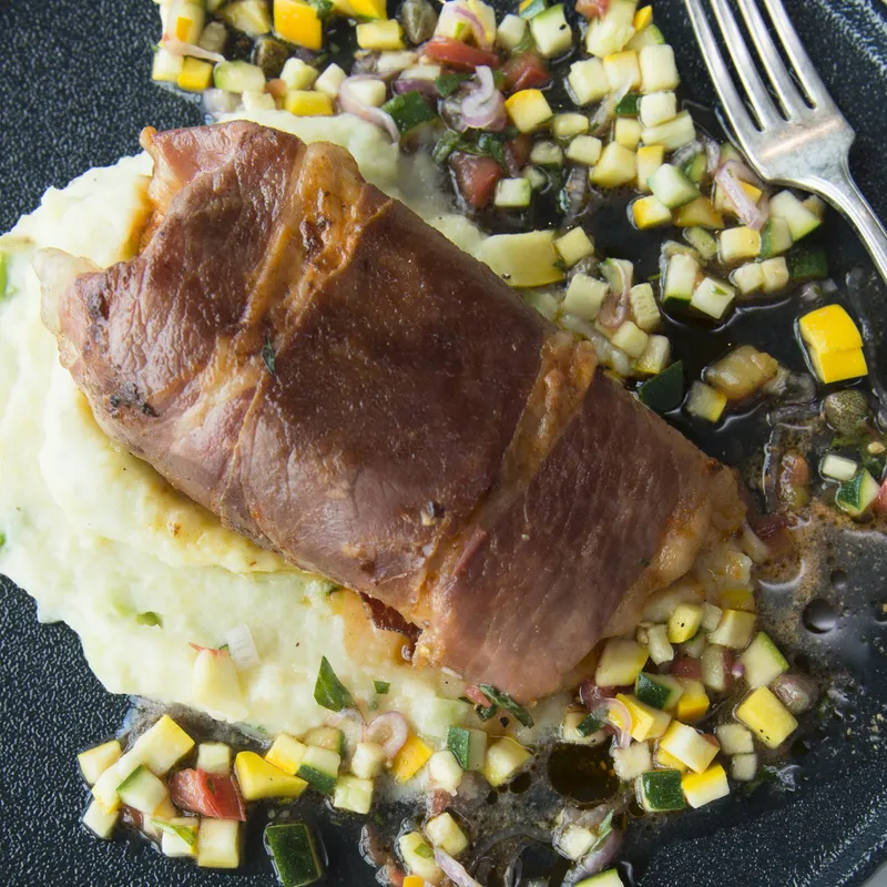 Morue au paprika fumé enrobée de prosciutto