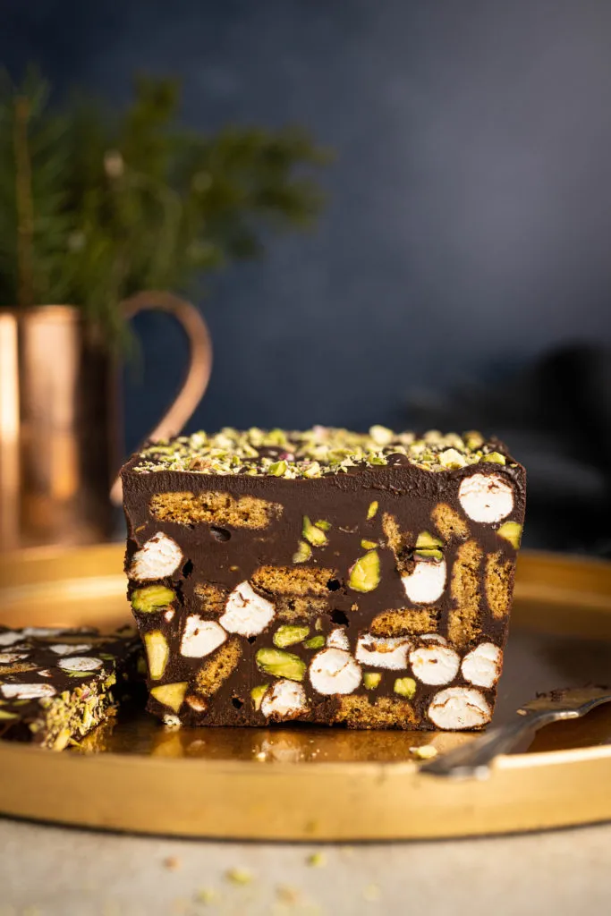 Fudge choco-biscuits-pistaches