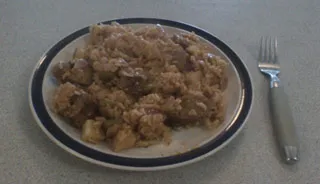 Riz à la saucisse et à la bière
