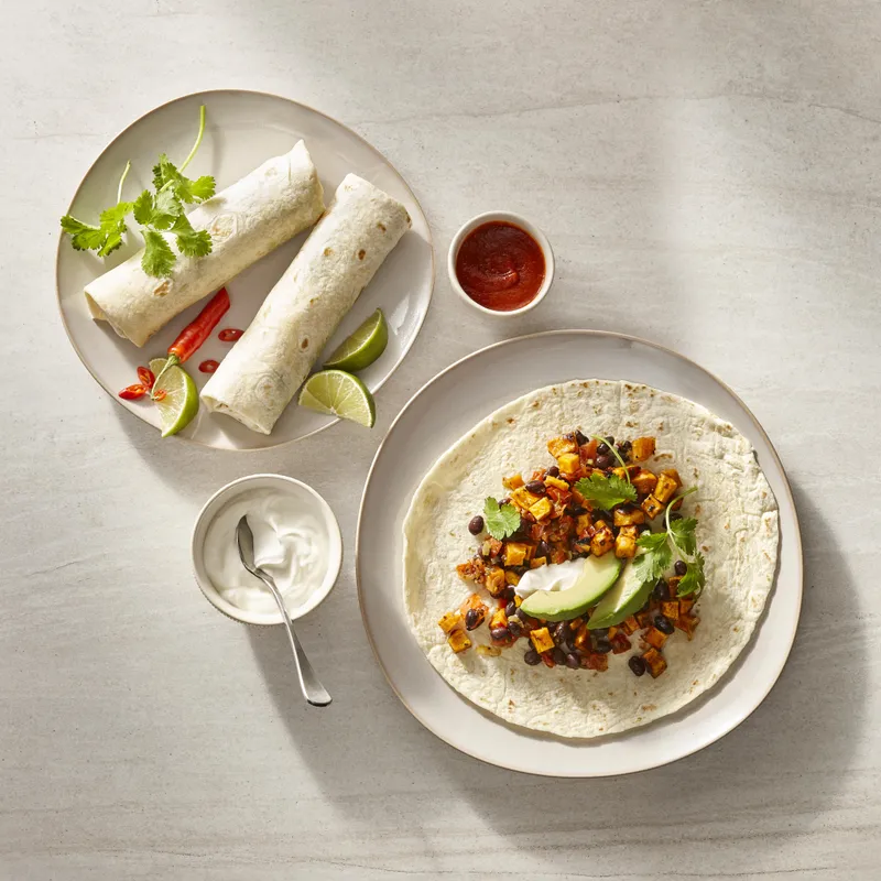 Burritos aux haricots noirs et à l’érable