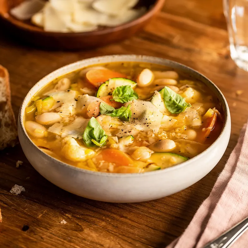 Soupe paysanne aux légumes et aux haricots blancs