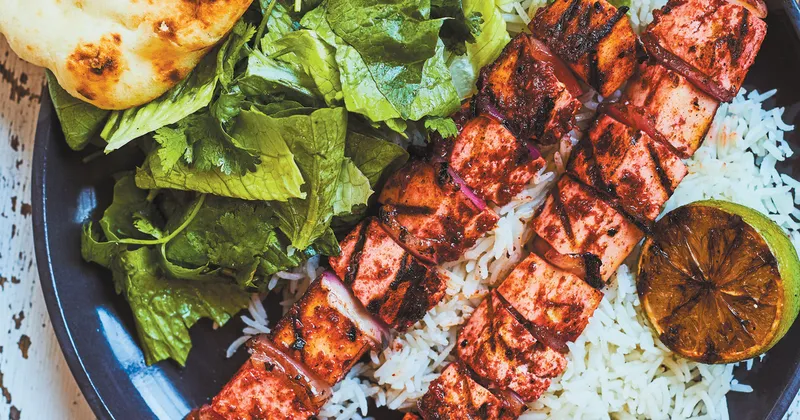Brochettes de tofu tandoori